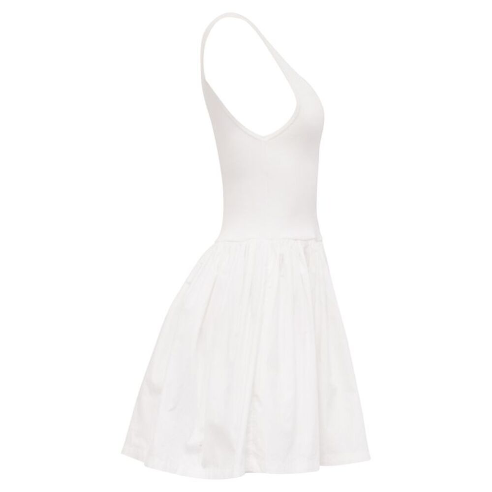 The Upside Sleeveless Mini Flared Dress in White Cotton - Picture 3 of 8